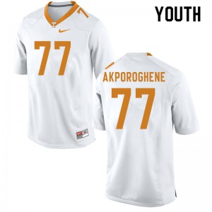 #77 Chris Akporoghene Tennessee Youth Football Jerseys White