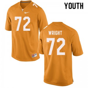 #72 Darnell Wright Tennessee Youth Stitched Jerseys Orange