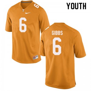 #6 Deangelo Gibbs Vols Youth Stitched Jerseys Orange