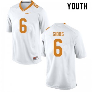 #6 Deangelo Gibbs Tennessee Youth Football Jersey White