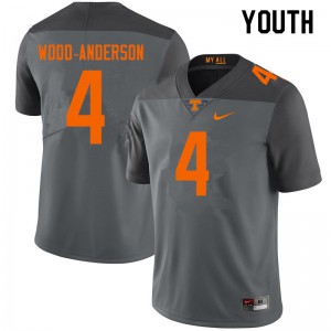 #4 Dominick Wood-Anderson Vols Youth Embroidery Jersey Gray