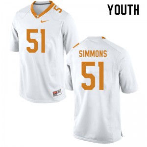 #51 Elijah Simmons UT Youth Football Jerseys White