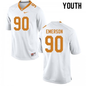 #90 Greg Emerson Vols Youth Football Jersey White