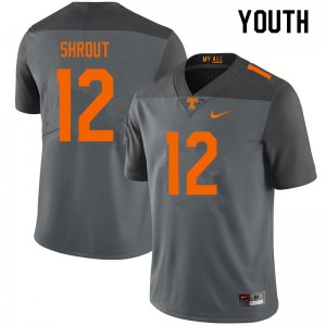 #12 J.T. Shrout Tennessee Vols Youth NCAA Jersey Gray