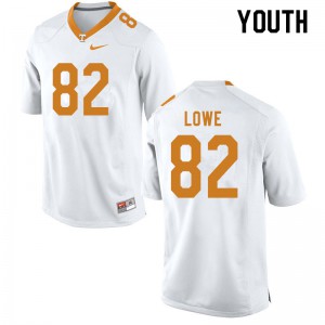 #82 Jackson Lowe Tennessee Vols Youth Stitched Jersey White