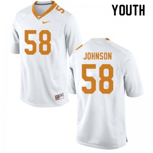 #58 Jahmir Johnson UT Youth Embroidery Jersey White