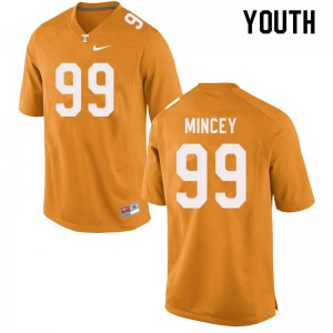 #99 John Mincey Tennessee Vols Youth Embroidery Jerseys Orange