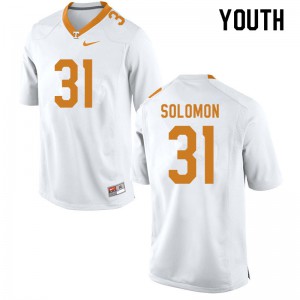 #31 Kenney Solomon Tennessee Volunteers Youth Player Jersey White