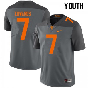 #7 Romello Edwards Tennessee Vols Youth Stitch Jersey Gray