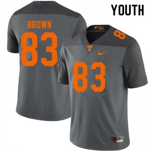 #83 Sean Brown Vols Youth Stitched Jerseys Gray