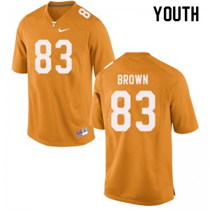 #83 Sean Brown Tennessee Vols Youth Stitch Jersey Orange