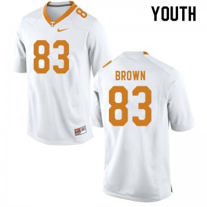 #83 Sean Brown Tennessee Vols Youth Stitched Jerseys White