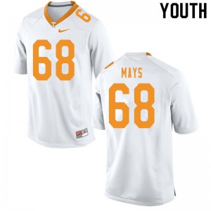 #68 Cade Mays Tennessee Volunteers Youth Stitch Jersey White