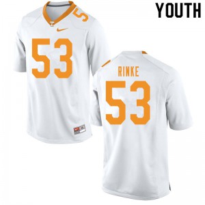#53 Ethan Rinke Tennessee Volunteers Youth University Jerseys White