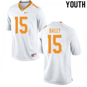 #15 Harrison Bailey Tennessee Youth Stitched Jerseys White