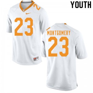 #23 Isaiah Montgomery Tennessee Volunteers Youth Embroidery Jerseys White