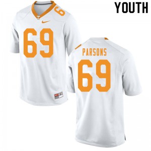 #69 James Parsons Tennessee Vols Youth College Jersey White