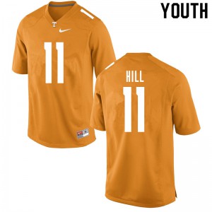 #11 Kasim Hill Vols Youth College Jerseys Orange