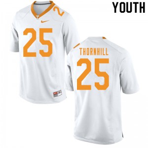 #25 Maceo Thornhill Tennessee Volunteers Youth Player Jerseys White