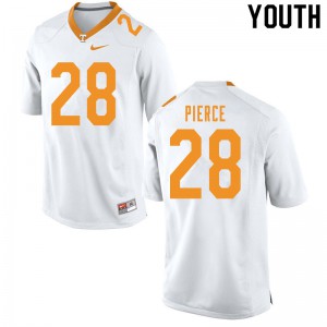 #28 Marcus Pierce Tennessee Vols Youth Stitched Jerseys White
