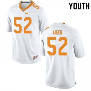 #52 Bryan Aiken UT Youth Football Jerseys White