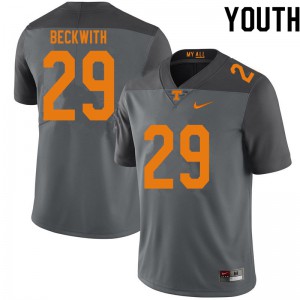 #29 Camryn Beckwith Tennessee Youth NCAA Jersey Gray