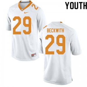 #29 Camryn Beckwith Tennessee Vols Youth University Jersey White
