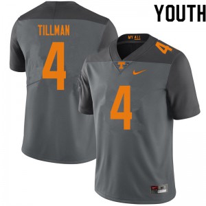 #4 Cedric Tillman Tennessee Volunteers Youth Stitched Jersey Gray