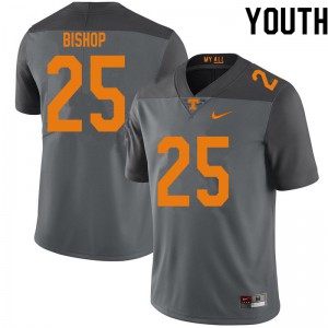 #25 Chayce Bishop Tennessee Vols Youth NCAA Jersey Gray
