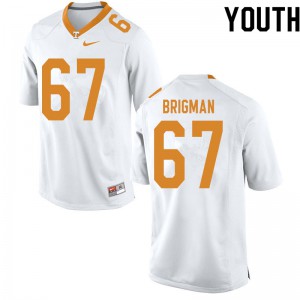 #67 Jacob Brigman Vols Youth High School Jersey White