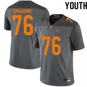 #76 Javontez Spraggins Tennessee Vols Youth Stitched Jersey Gray