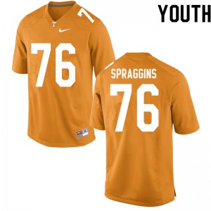 #76 Javontez Spraggins Vols Youth Stitch Jerseys Orange