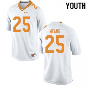 #25 Jerrod Means UT Youth Official Jerseys White