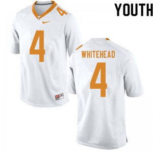 #4 Len'Neth Whitehead Vols Youth Player Jerseys White