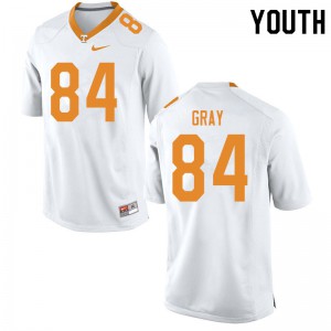 #84 Maleik Gray Tennessee Volunteers Youth Official Jersey White