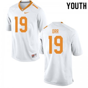 #19 Steven Orr Tennessee Youth Stitch Jersey White