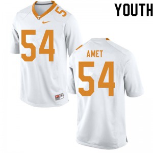 #54 Tim Amet Tennessee Vols Youth Embroidery Jerseys White