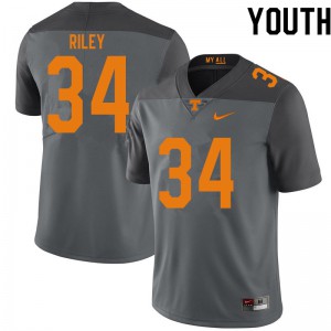#34 Trel Riley Vols Youth High School Jerseys Gray