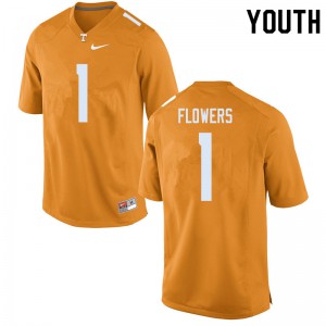 #1 Trevon Flowers UT Youth Stitched Jerseys Orange