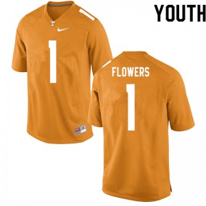 #1 Trevon Flowers UT Youth Football Jerseys Orange