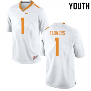 #1 Trevon Flowers Vols Youth Football Jerseys White