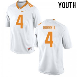#4 Warren Burrell Tennessee Vols Youth Stitch Jersey White