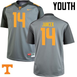 #14 Zac Jancek Vols Youth Stitched Jerseys Gray