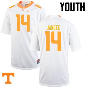 #14 Zac Jancek Tennessee Vols Youth NCAA Jerseys White